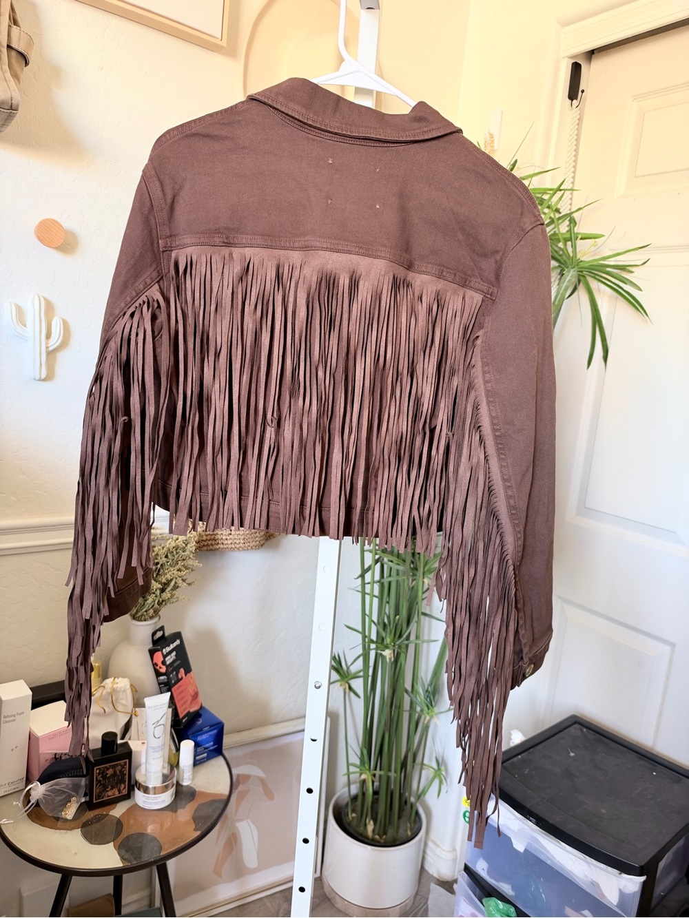 $445 LAGENCE Brown Fringe Crop Jacket -NWT small - Picture 5 of 7